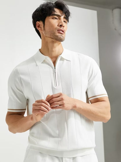 Short-sleeved Polo Shirt Artistic Men's Fashionable Simple Trendy Youth Popularity Standard Printing