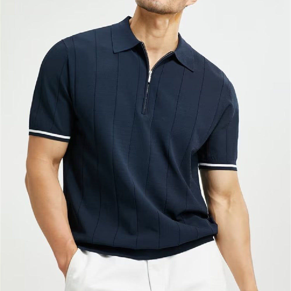 Short-sleeved Polo Shirt Artistic Men's Fashionable Simple Trendy Youth Popularity Standard Printing