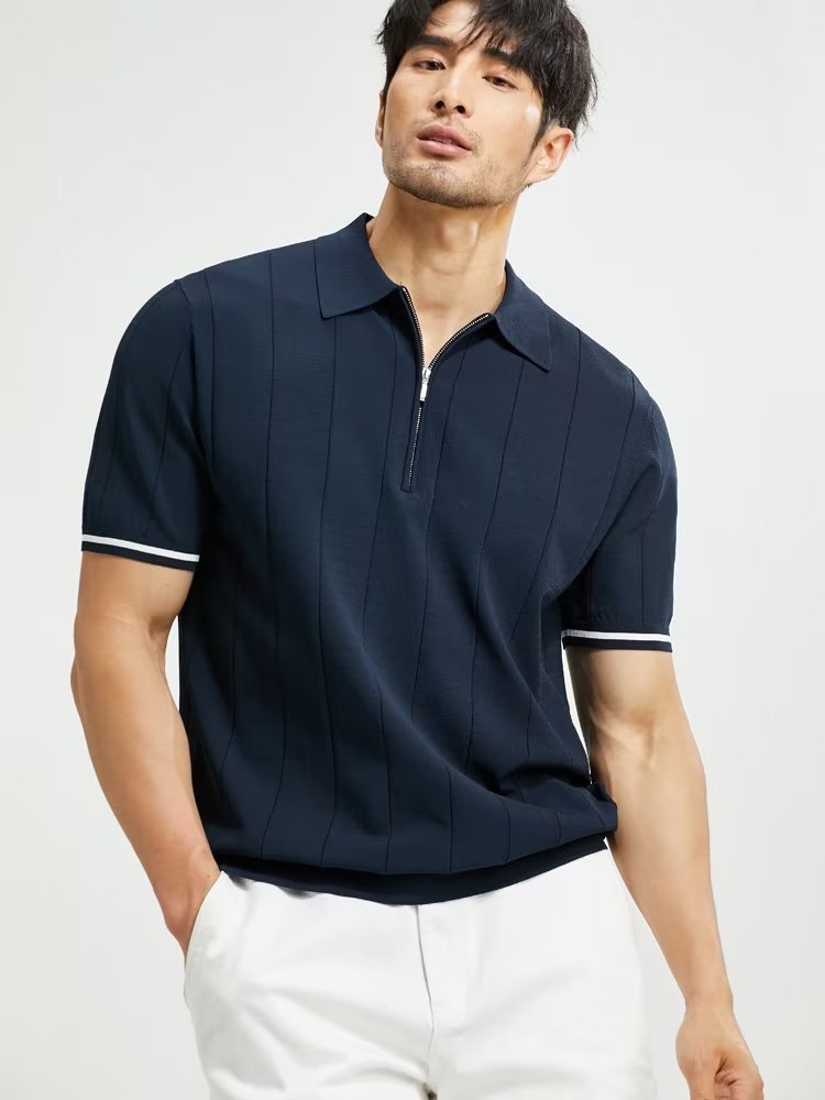 Short-sleeved Polo Shirt Artistic Men's Fashionable Simple Trendy Youth Popularity Standard Printing